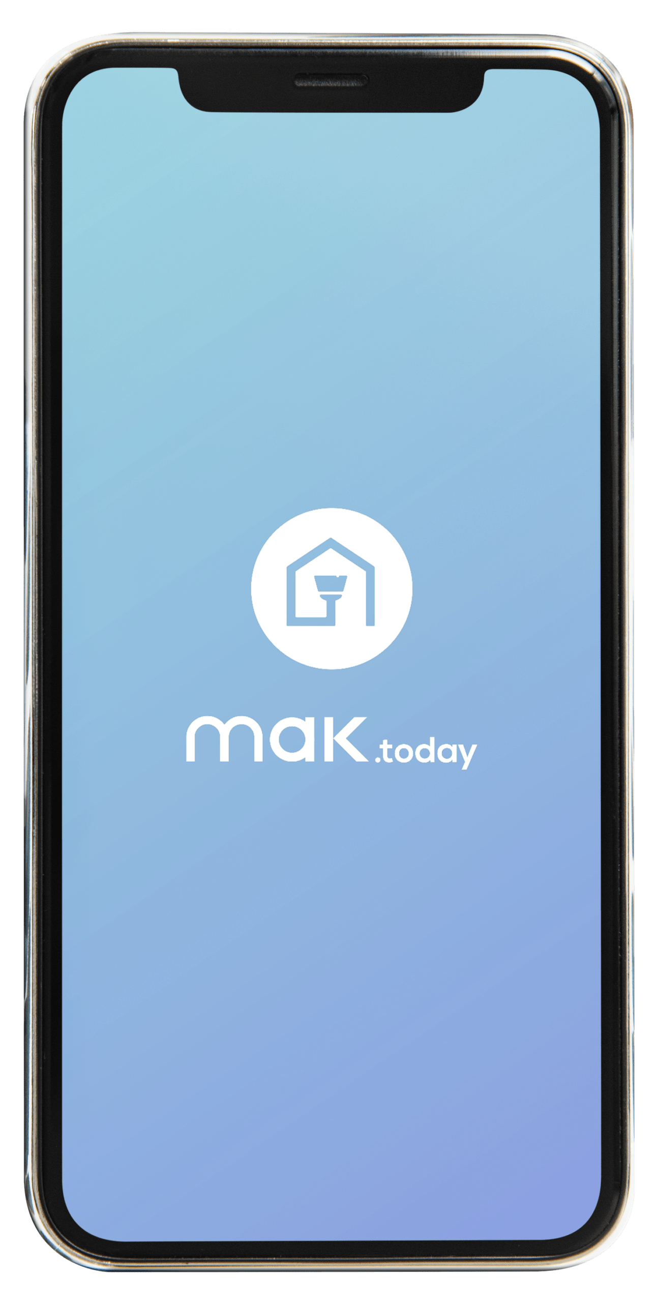 mobile phone with a mak.today app on the screen